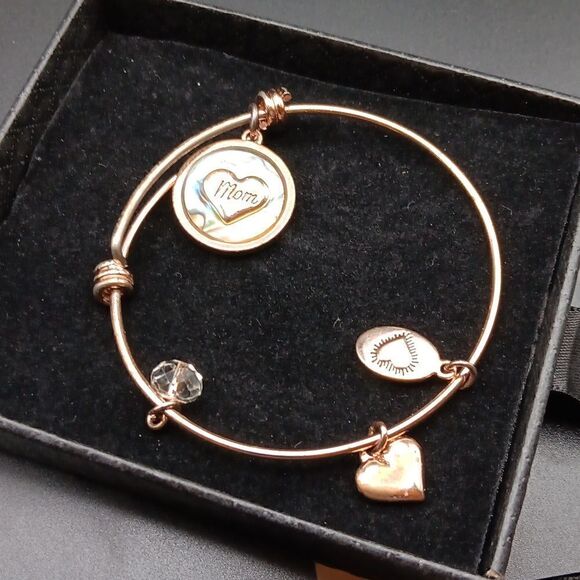 New Mother/Footnote Dedication Rose Gold Bangle New - Picture 1 of 3